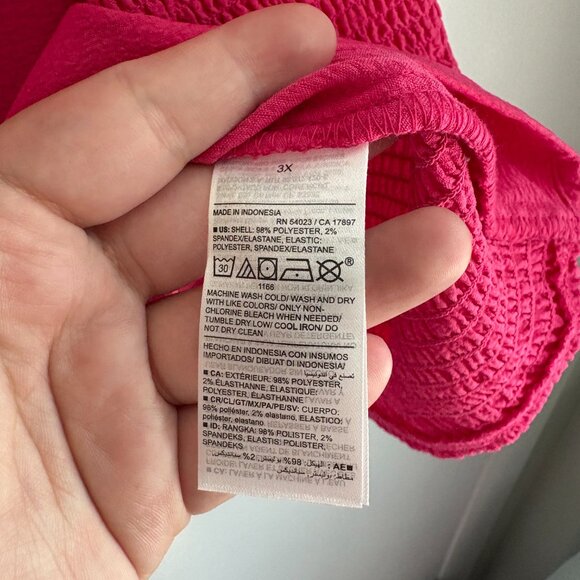 Old Navy Fitted Tie-Shoulder Cropped Dobby Corset Cami | Size: 3X | Color: Pink - Picture 7 of 7